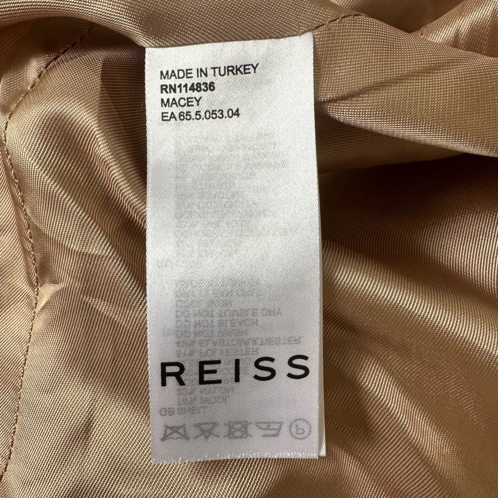 Reiss Macey Wool Blend Coat Women 8 Camel Tan Minimalist Quiet Luxury Old Money - Picture 4 of 8